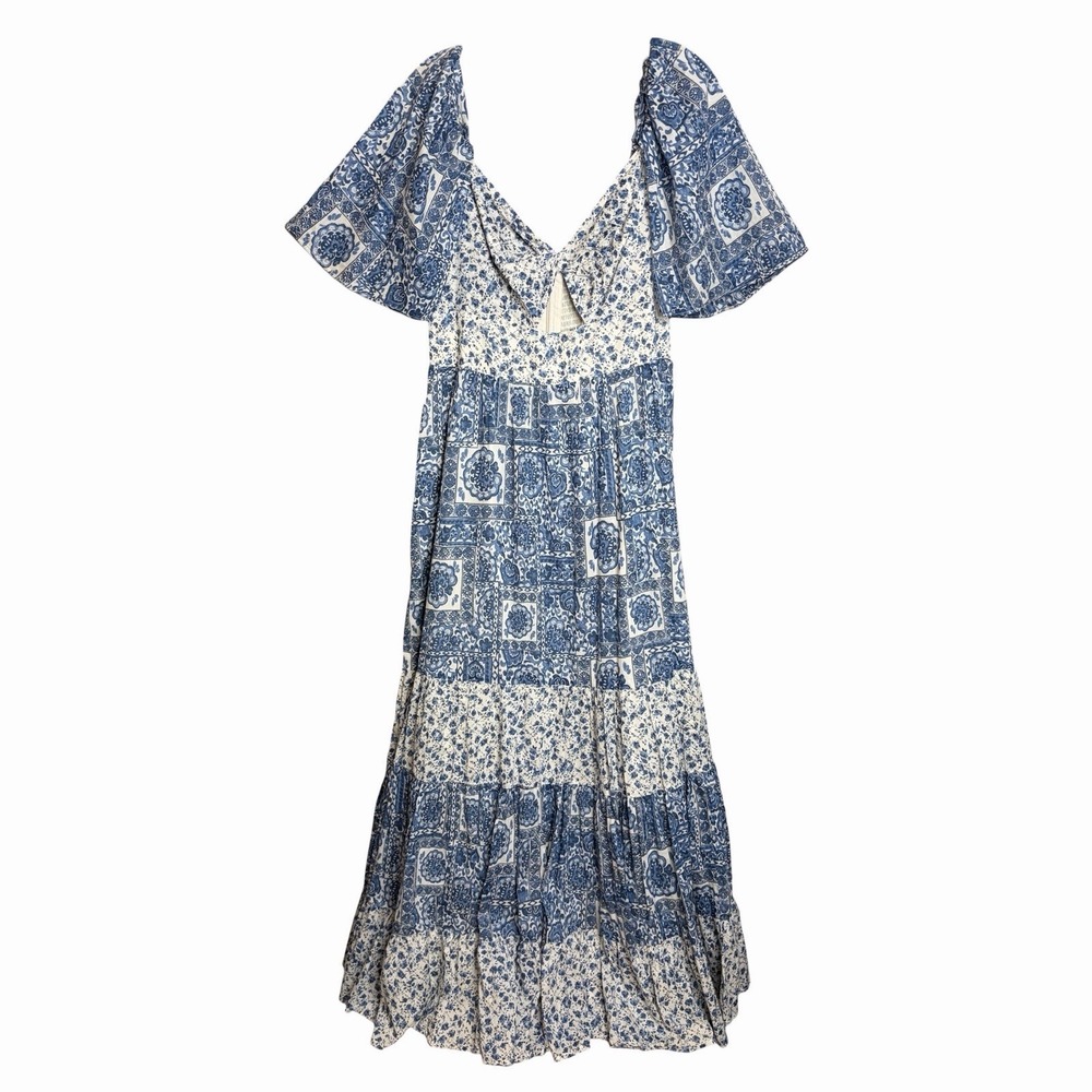 Abercrombie & Fitch Blue and White Patchwork Floral Maxi Dress - Picture 5 of 13
